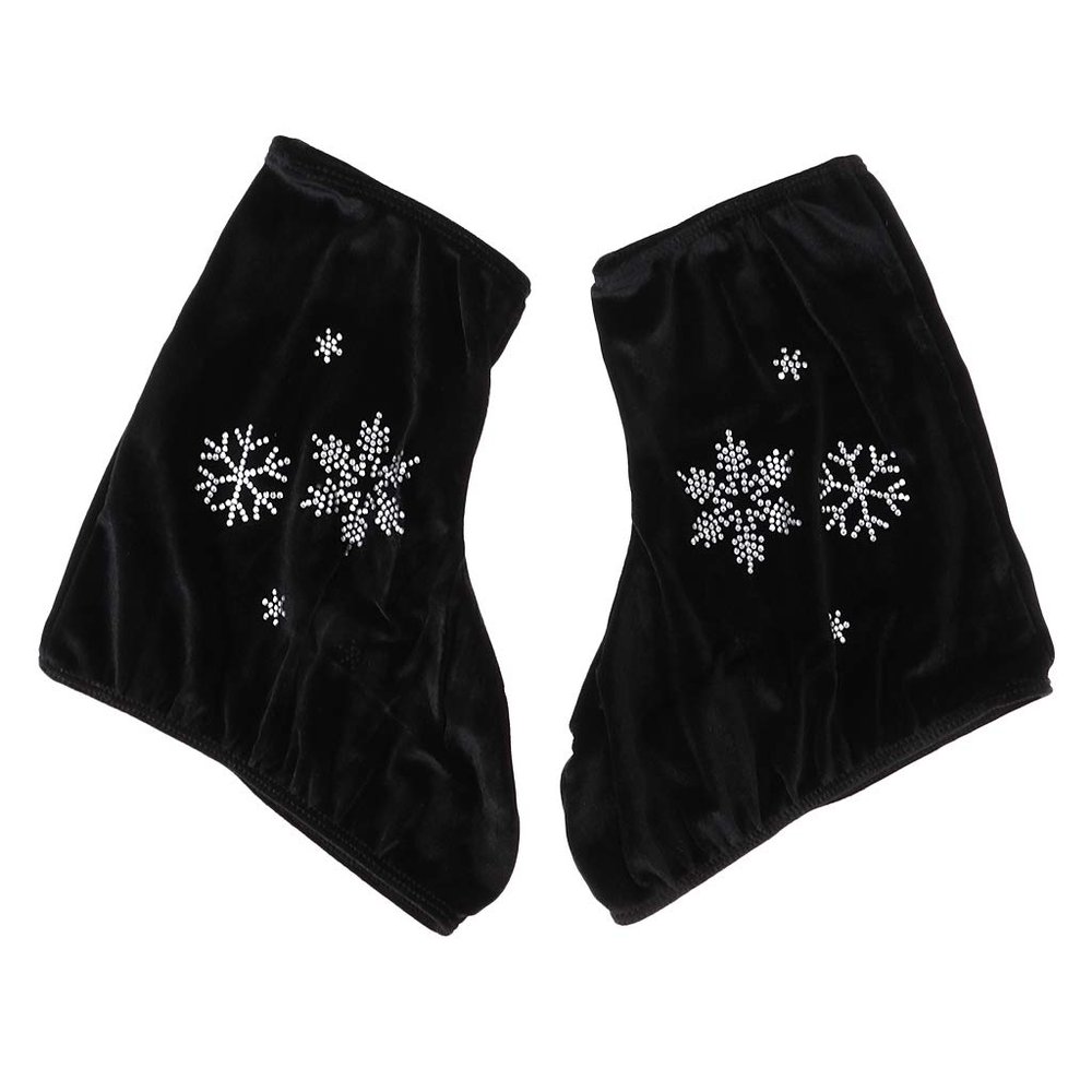 Baosity 1 Pair Velvet Figure Ice Skate Boot Covers Shoes/Roller/Ice Hockey Sports, Black-S, as described