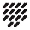 Amazon Essentials Unisex Kids' Cotton Low Cut Cushioned Socks for Boys Girls Toddlers, 14 Pairs, Black, Medium (4-8 Years) view 1