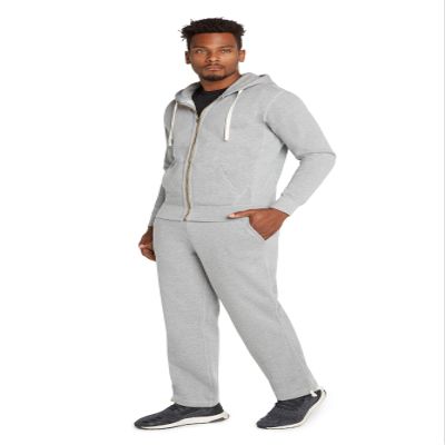 9 Crowns Men's Mid-Weight Fleece Modern Fit Sweat Suit Hoodie Set-Ash-Small