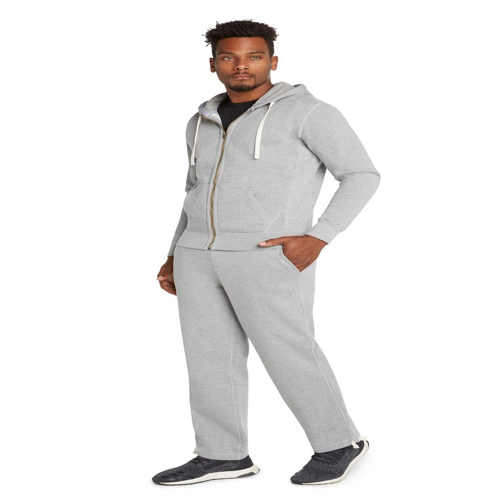 9 Crowns Men's Mid-Weight Fleece Modern Fit Sweat Suit Hoodie Set-Ash-Small