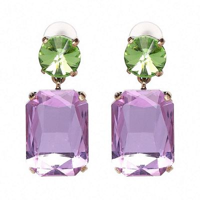 11 Colors Jewelry Vintage Crystal Statement Square Crystal Drop Earrings Women Wedding Jewelry 51216-Pp
