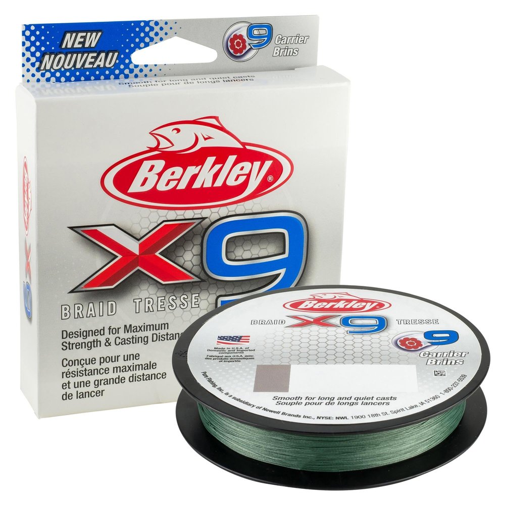 Berkley x9 Braid Superline, Low-Vis Green, 50lb test | 69 lbC | 31.5kg, 328yd | 300m Fishing Line, Suitable for Freshwater and Saltwater Environments