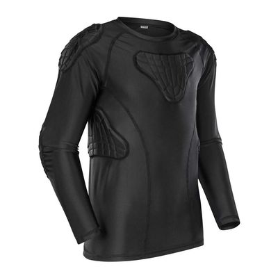 Youth Boys Padded Shirt Padded Compression Sports Protective T-Shirt Rib Chest Protector Extreme Exercise