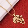 Africa Elephant Necklace for Men Women Fashion African Map Pendant Hiphop Animal Jewelry Party view 3