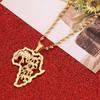 Africa Elephant Necklace for Men Women Fashion African Map Pendant Hiphop Animal Jewelry Party view 4