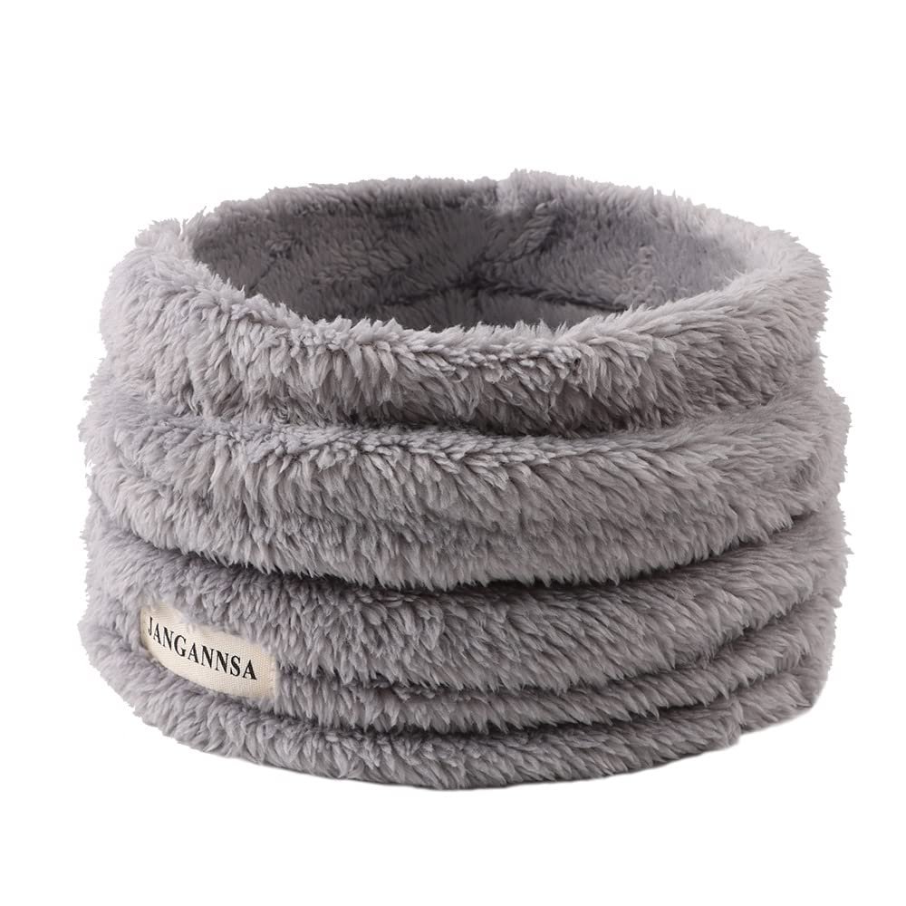 JANGANNSA Fleece Boys Girls Scarf Warm Winter Autumn Kids Collar Scarf Neck Warmer Children Scarf 1-6Y (Gray)