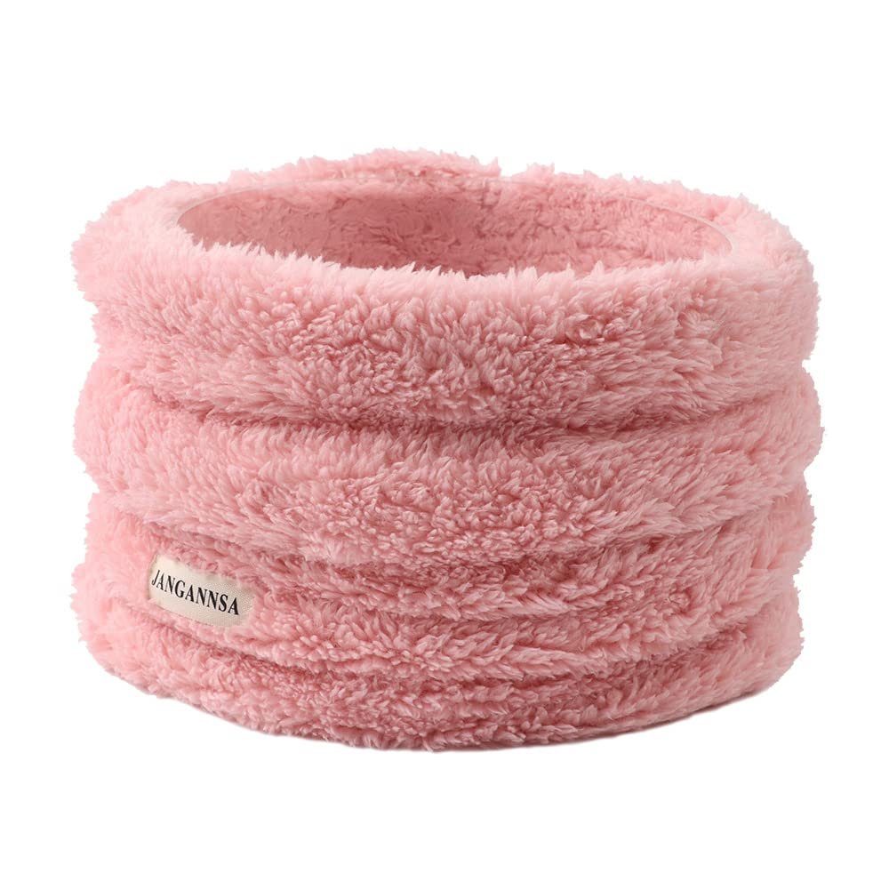 JANGANNSA Fleece Boys Girls Scarf Warm Winter Autumn Kids Collar Scarf Neck Warmer Children Scarf 1-6Y (Pink)