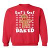 Let's Get Baked Funny Christmas Crewneck Sweatshirt, L, Red view 1