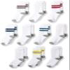 Amazon Essentials Boys' Kids Cotton Crew Gym Socks, 10-Pack White/Varsity Stripes, X-Small view 1