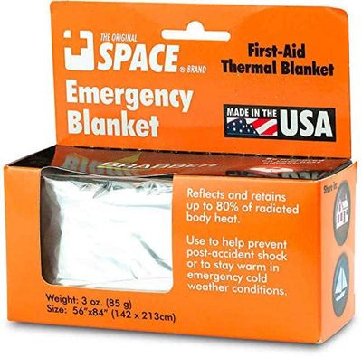 Dukal 50004M Thermal Aluminized Rescue Blanket, 52" x 84" Heat Reflective Survival Blanket