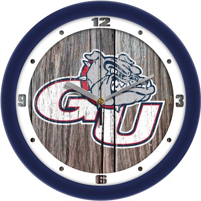 SunTime Gonzaga Bulldogs - Weathered Wood Wall Clock
