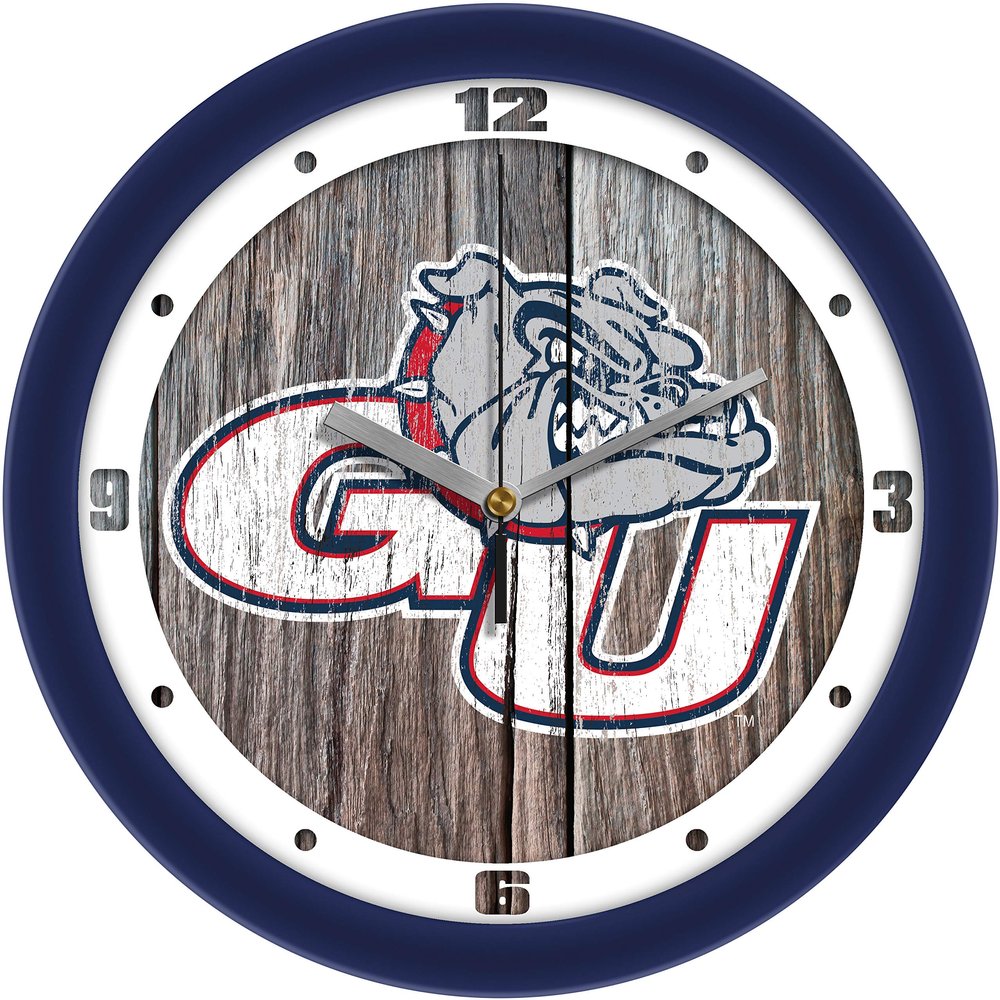 SunTime Gonzaga Bulldogs - Weathered Wood Wall Clock