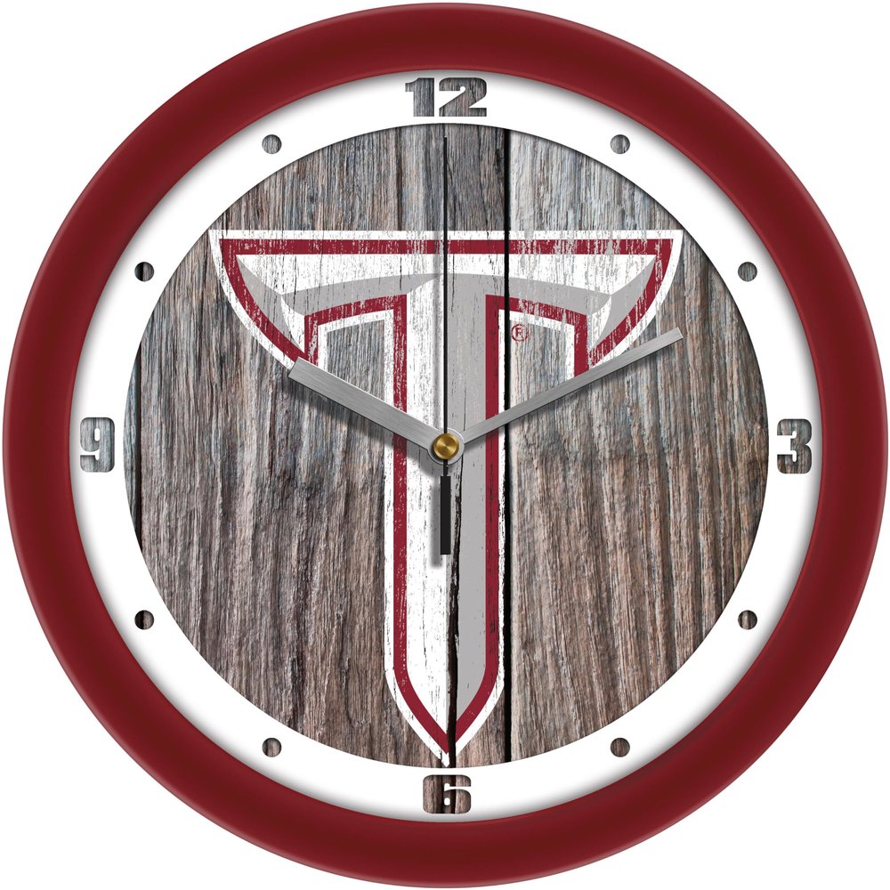 SunTime Troy Trojans - Weathered Wood Wall Clock