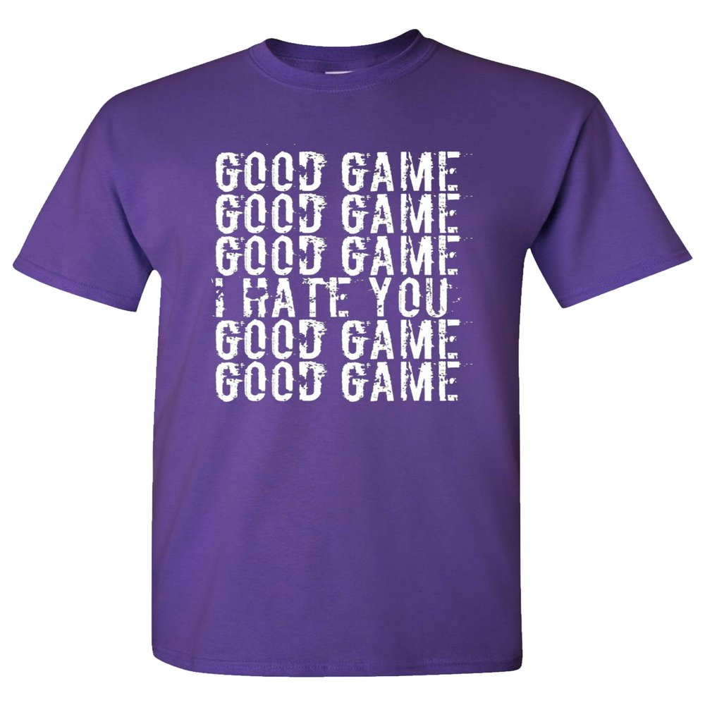 Good Game I Hate You Funny Humor Ball Team Sports DT Adult T-Shirt Tee (Small, Purple)