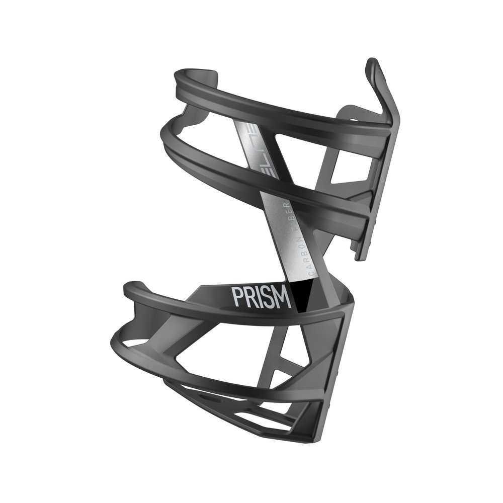 Elite Prism Left Bottle Cage  Carbon Matte, Black Graphic  Ultra-Lightweight, Secure, Durable