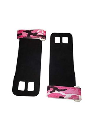 Adult Hand Grips For Work outs, WOD, Gymnastics (Pink Camo/Black, Small)