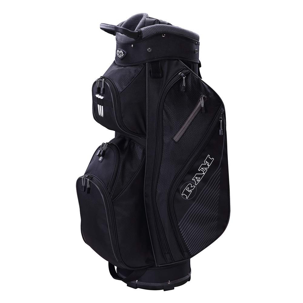 Ram Golf Lightweight Cart Bag with 14 Way Dividers Top Black/Grey