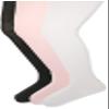 Amazon Essentials Girls' Stretchy Cotton Tights, 3 Pairs, White/Pink/Black, Large view 1