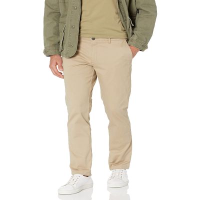Amazon Essentials Men's Skinny-Fit Washed Comfort Stretch Chino Pant, Light Khaki Brown, 34W x 29L