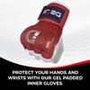 DEFY Padded Inner Gloves Quick 75cm Long Strap  Inner Boxing Gloves Gel Padded Knuckle Protection  Elasticated Boxing Hand Wraps for MMA Muay Thai Kickboxing Martial Arts Pair (Red, X-Large) view 2
