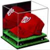 Better Display Cases Acrylic Baseball Cap Display Case with Mirror, Black Risers and Turf Base (A006-BR) view 1