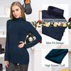 LE VONFORT Women Fleece Turtleneck Shirts Slim Fit Long Sleeve Lightweight Pullover Sweaters Sapphire X-Large view 2