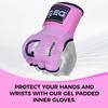 DEFY Padded Inner Gloves Quick 75cm Long Strap  Inner Boxing Gloves Gel Padded Knuckle Protection  Elasticated Boxing Hand Wraps for MMA Muay Thai Kickboxing Martial Arts Pair (Pink, X-Large) view 2