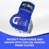 DEFY Padded Inner Gloves Quick 75cm Long Strap  Inner Boxing Gloves Gel Padded Knuckle Protection  Elasticated Boxing Hand Wraps for MMA Muay Thai Kickboxing Martial Arts Pair (Blue, Small) view 2