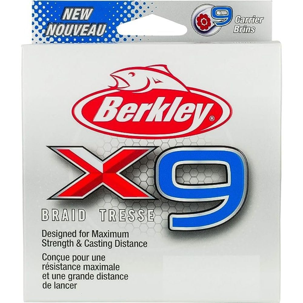 Berkley x9 Braid Superline, Crystal, 80lb test | 100 lbC | 45.6kg, 295yd | 270m Fishing Line, Suitable for Freshwater and Saltwater Environments