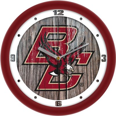 SunTime Boston College Eagles - Weathered Wood Wall Clock