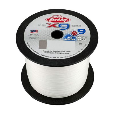 Berkley x9 Braid Superline, Crystal, 20lb test | 37 lbC | 17.0kg, 2188yd | 2000m Fishing Line, Suitable for Freshwater and Saltwater Environments