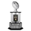 TrophySmack Fantasy Football Trophy - 19-Year Perpetual  26 Customizable Championship Award with Free Engravings (Silver Football | Silver Metal Columns) view 1