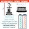 TrophySmack Fantasy Football Trophy - 19-Year Perpetual  26 Customizable Championship Award with Free Engravings (Silver Football | Silver Metal Columns) view 2