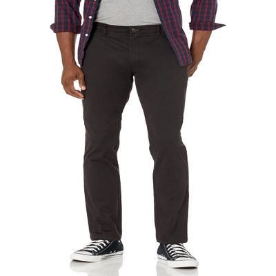 Amazon Essentials Men's Skinny-Fit Washed Comfort Stretch Chino Pant, Black, 35W x 30L