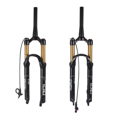 BOLANY Bike Suspension Fork MTB Bicycle Magnesium Alloy Suspension Front Fork 26/27.5/29 inch, 120mm Straight Steerer and Tapered Steerer Air Fork (Manual Lockout - Remote Lockout)