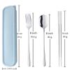 DOBUYOO 3 PCS Outdoor Flatware Set Fork Spoon Chopsticks/Travel Flatware Set with a Case view 2
