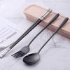 DOBUYOO 3 PCS Outdoor Flatware Set Fork Spoon Chopsticks/Travel Flatware Set with a Case view 4