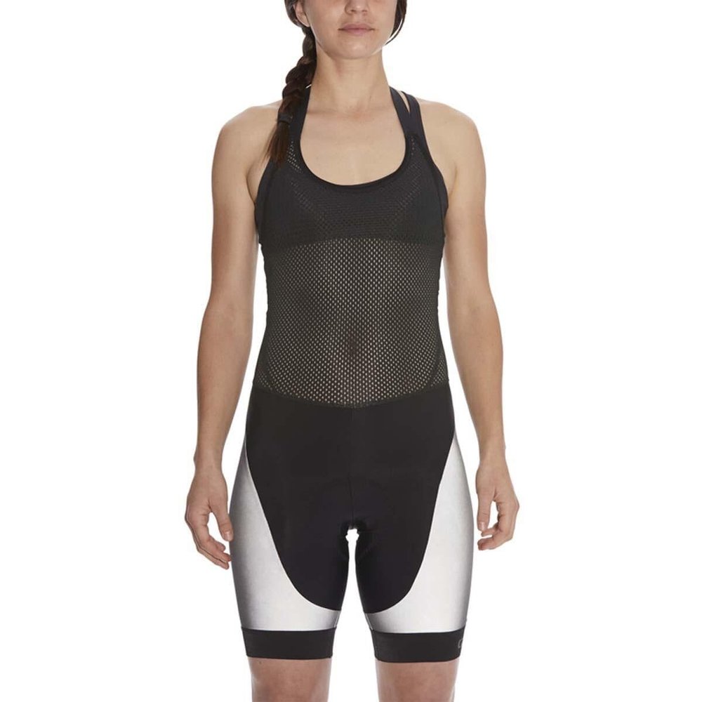 Giro W Chrono Expert Reflective Halter Bib Short Womens Adult Cycling Shorts - Black Reflective (2020) - Large
