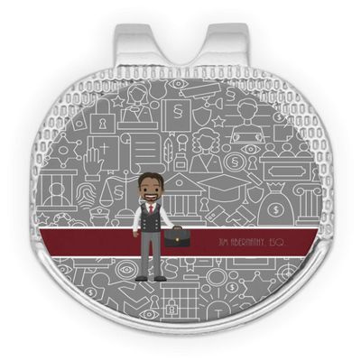 YouCustomizeIt Personalized Lawyer/Attorney Avatar Golf Ball Marker - Hat Clip - Silver