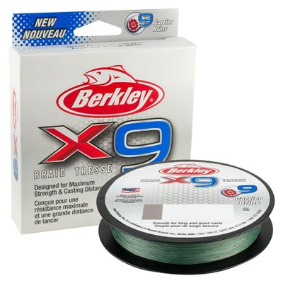 Berkley x9 Braid Superline, Low-Vis Green, 50lb test | 69 lbC | 31.5kg, 164yd | 150m Fishing Line, Suitable for Freshwater and Saltwater Environments