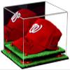 Better Display Cases Acrylic Baseball Cap Display Case with Mirror, Red Risers and Turf Base (A006-RR) view 1