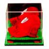 Better Display Cases Acrylic Baseball Cap Display Case with Mirror, Red Risers and Turf Base (A006-RR) view 3