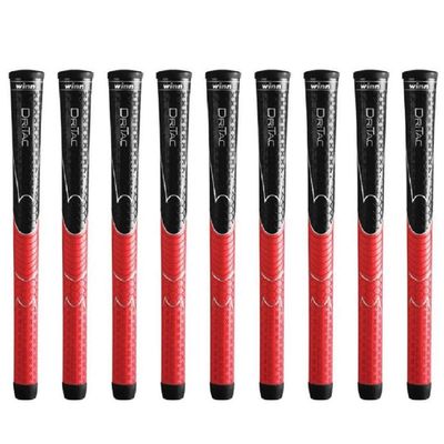 Winn Dri-Tac Standard Black/Red - 9 Piece Golf Grip Bundle