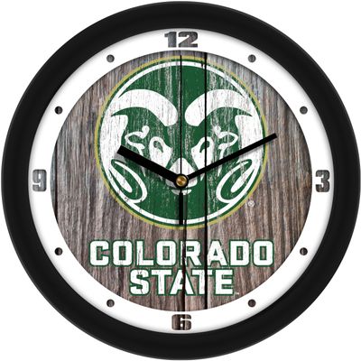 SunTime Colorado State Rams - Weathered Wood Wall Clock