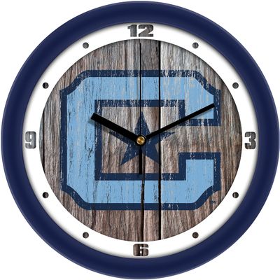 SunTime Citadel Bulldogs - Weathered Wood Wall Clock
