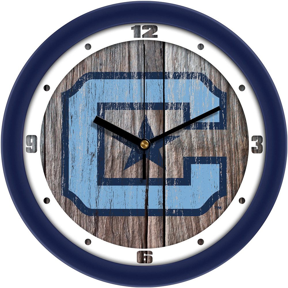 SunTime Citadel Bulldogs - Weathered Wood Wall Clock
