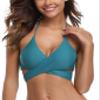 SHEKINI Womens Push Up Bikini Top Halter Bandage Bathing Suits Tops Criss Cross Swimsuits Top Only (Valley Green - Top, Large) view 1