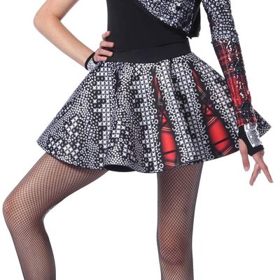 Alexandra Collection Youth Punk Rock Princess Hip Hop Neoprene Skater Skirt Dance Costume Red Youth Large