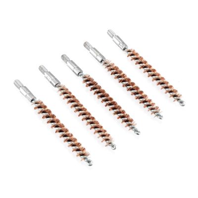 BOOSTEADY 5 Pcs Phosphor Bristle Bronze Bore Gun Cleaning Brush for Pistol Shotgun with 50 Professional Square Patches Multi-Caliber