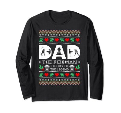 Dad The Fireman The Myth The Legend Christmas Ugly Sweater